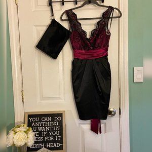 Black and pink cocktail dress